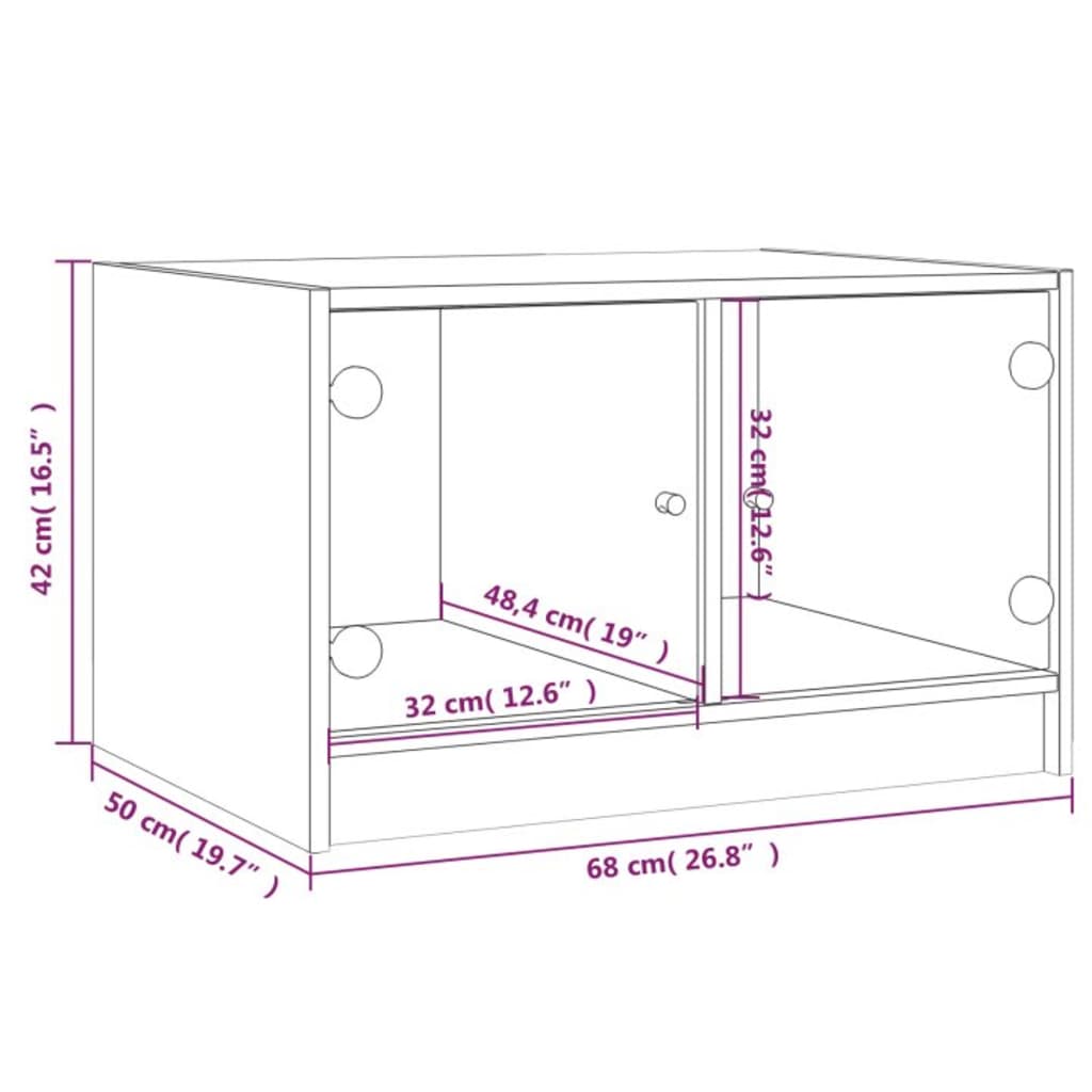 Mobile Porta TV con Ante in Vetro Nero 68x37x42 cm - homemem39