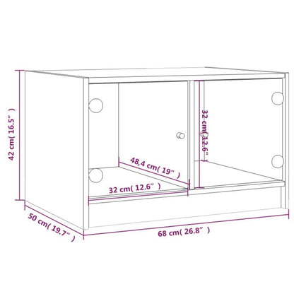 Mobile Porta TV con Ante in Vetro Nero 68x37x42 cm - homemem39