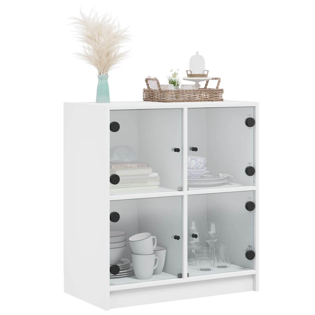 Mobile con Ante in Vetro Bianco 68x37x75,5 cm - homemem39