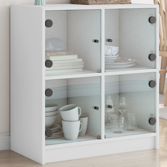 Mobile con Ante in Vetro Bianco 68x37x75,5 cm - homemem39