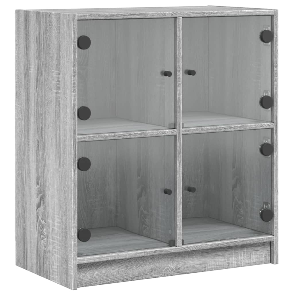 Mobile con Ante in Vetro Grigio Sonoma 68x37x75,5 cm - homemem39