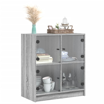 Mobile con Ante in Vetro Grigio Sonoma 68x37x75,5 cm - homemem39