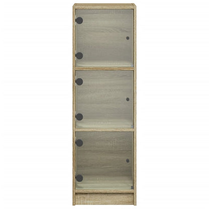 Credenza con Ante in Vetro Rovere Sonoma 35x37x109 cm - homemem39