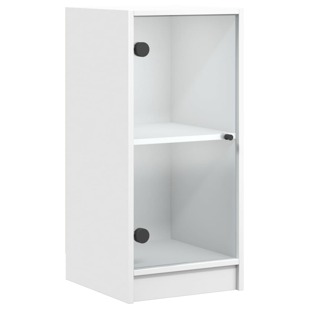 Mobile con Ante in Vetro Bianco 35x37x75,5 cm - homemem39