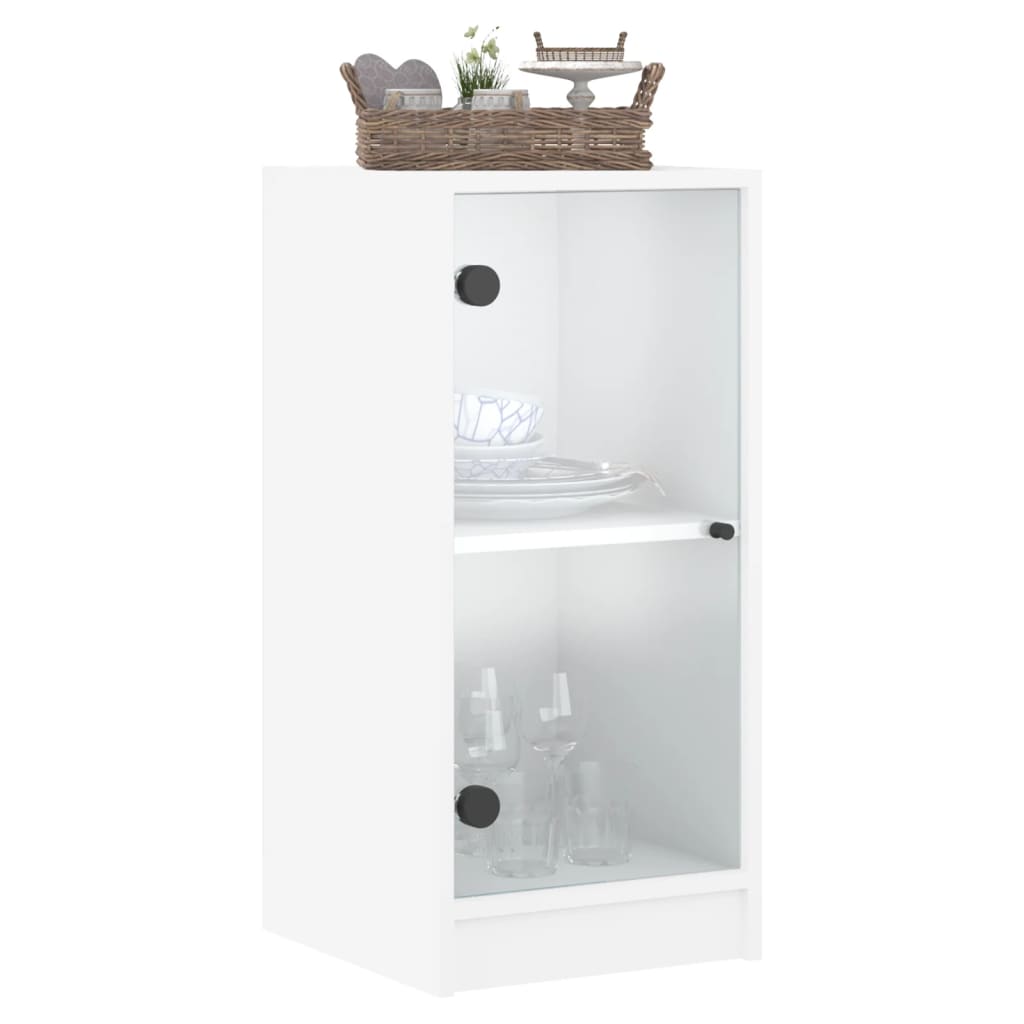 Mobile con Ante in Vetro Bianco 35x37x75,5 cm - homemem39