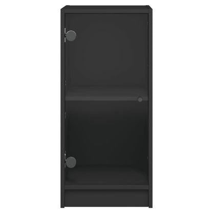 Mobile con Ante in Vetro Nero 35x37x75,5 cm - homemem39