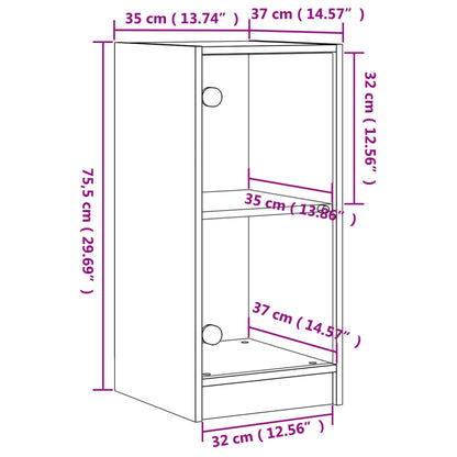 Mobile con Ante in Vetro Rovere Sonoma 35x37x75,5 cm - homemem39