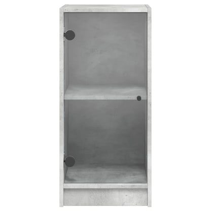 Mobile con Ante in Vetro Grigio Cemento 35x37x75,5 cm - homemem39