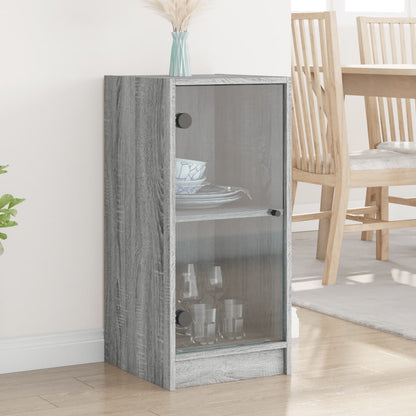 Mobile con Ante in Vetro Grigio Sonoma 35x37x75,5 cm - homemem39