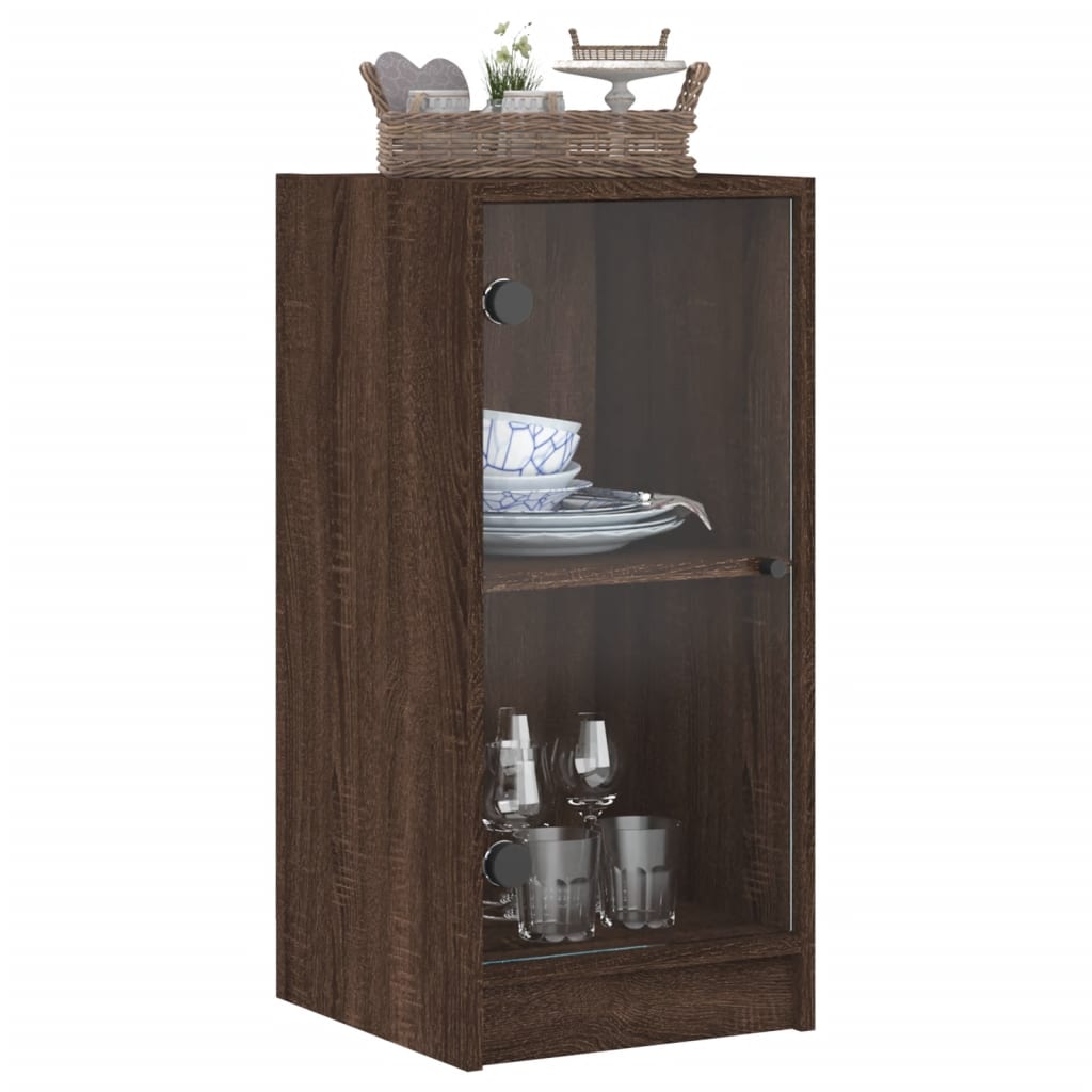 Mobile con Ante in Vetro Rovere Marrone 35x37x75,5 cm - homemem39