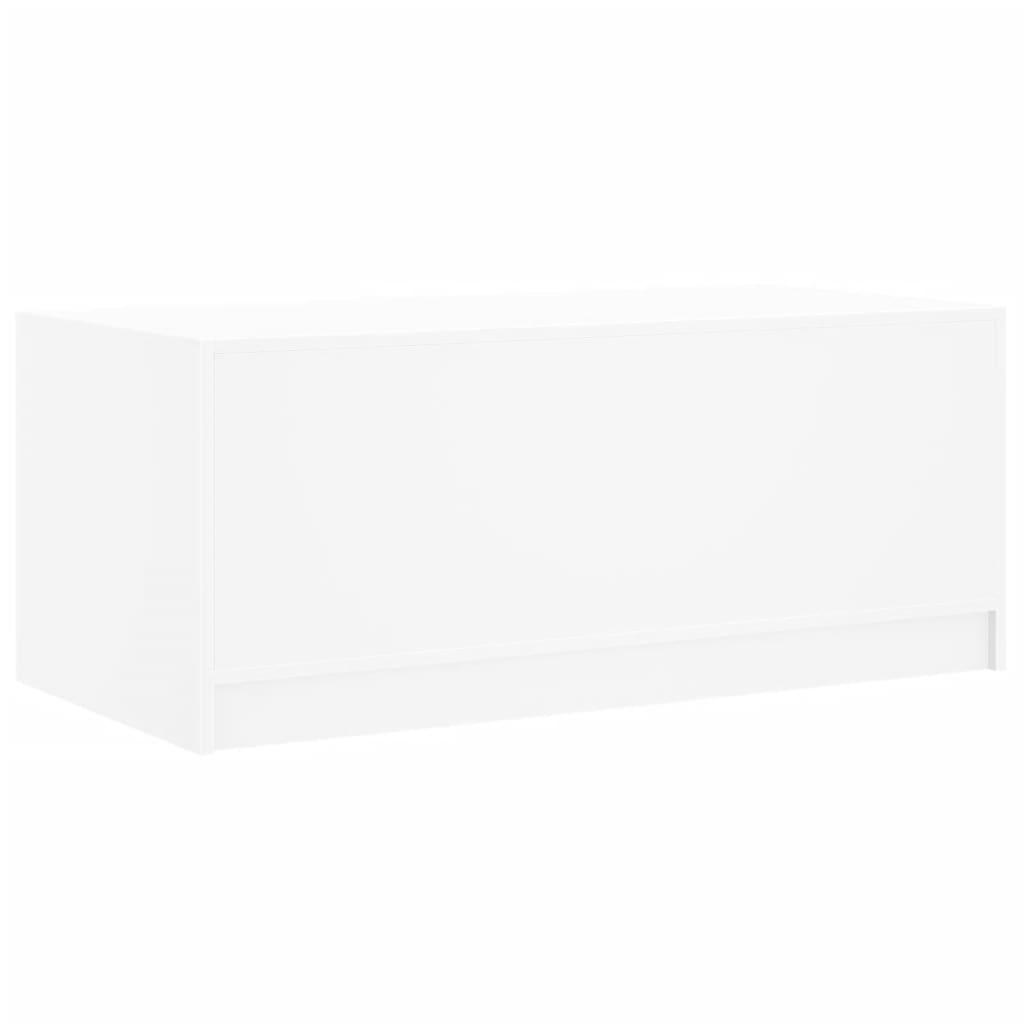 Tavolino da Salotto con Ante in Vetro Bianco 102x50x42 cm - homemem39