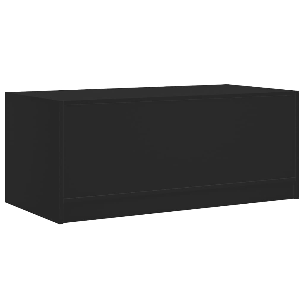 Tavolino da Salotto con Ante in Vetro Nero 102x50x42 cm - homemem39