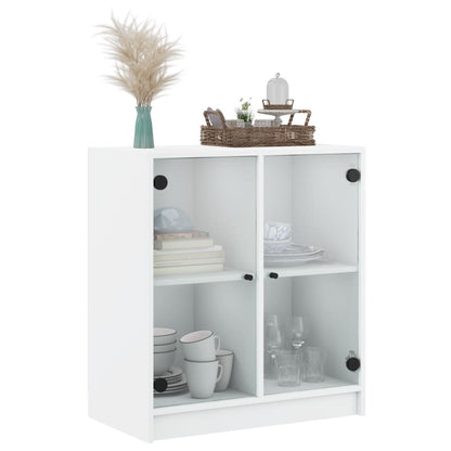 Mobile con Ante in Vetro Bianco 68x37x75,5 cm - homemem39