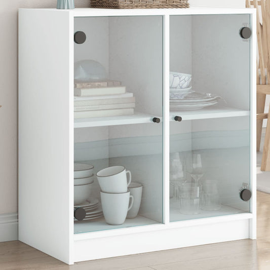 Mobile con Ante in Vetro Bianco 68x37x75,5 cm - homemem39