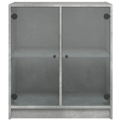 Mobile con Ante in Vetro Grigio Cemento 68x37x75,5 cm - homemem39