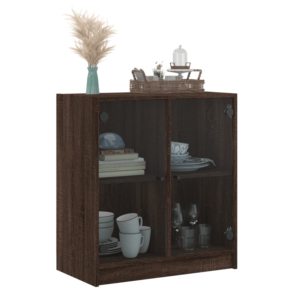 Mobile con Ante in Vetro Rovere Marrone 68x37x75,5 cm - homemem39