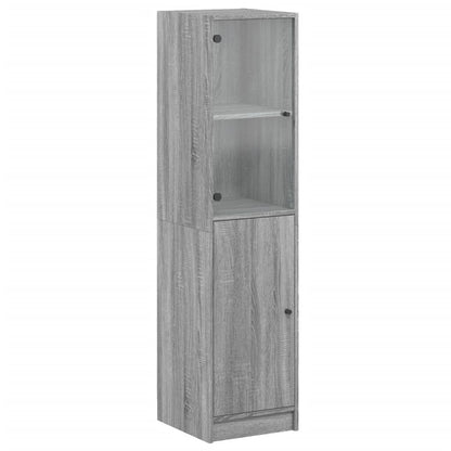 Credenza con Anta in Vetro Grigio Sonoma 35x37x142 cm - homemem39