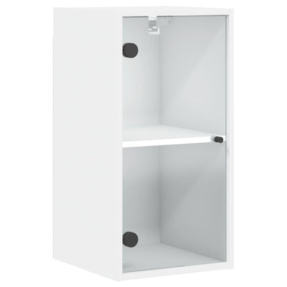 Mobile a Muro con Ante in Vetro Bianco 35x37x68,5 cm - homemem39