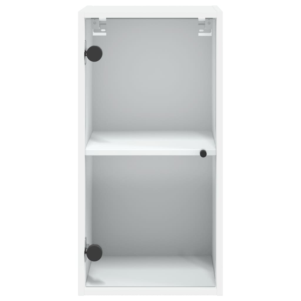 Mobile a Muro con Ante in Vetro Bianco 35x37x68,5 cm - homemem39