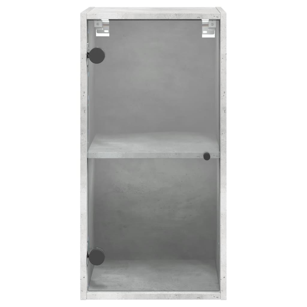 Mobile a Muro con Ante in Vetro Grigio Cemento 35x37x68,5 cm - homemem39