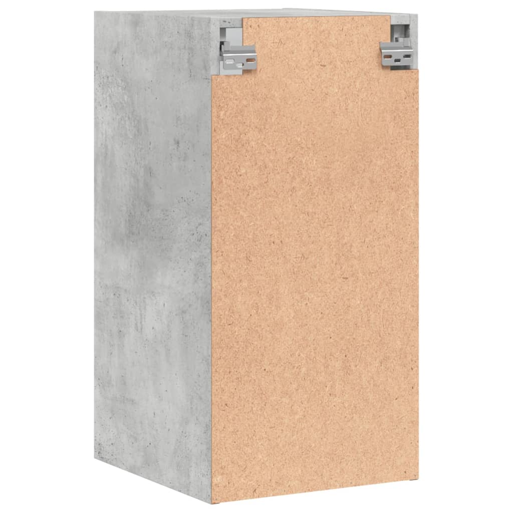 Mobile a Muro con Ante in Vetro Grigio Cemento 35x37x68,5 cm - homemem39