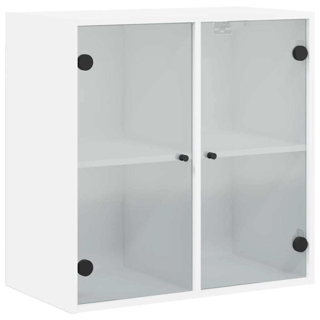 Mobile a Muro con Ante in Vetro Bianco 68x37x68,5 cm - homemem39