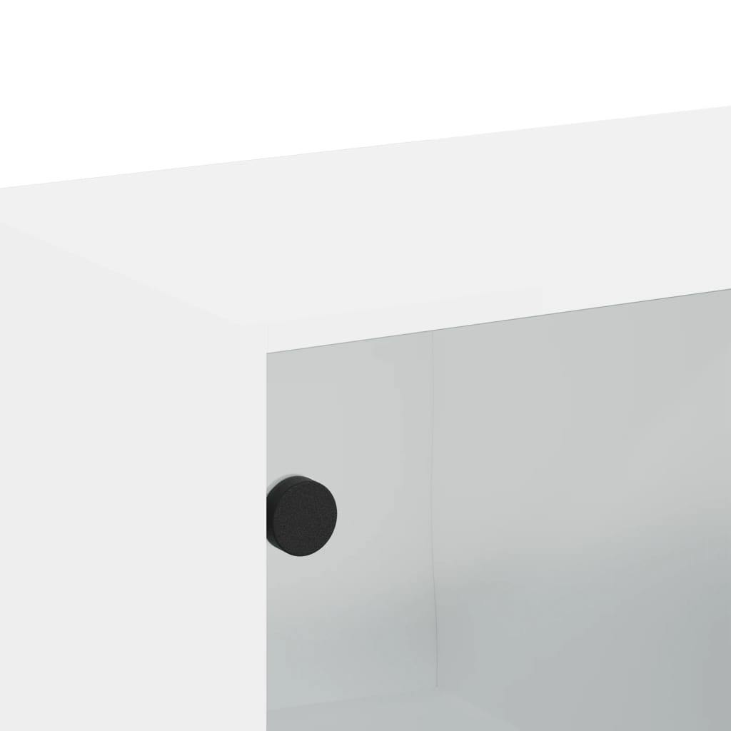 Mobile a Muro con Ante in Vetro Bianco 68x37x68,5 cm - homemem39