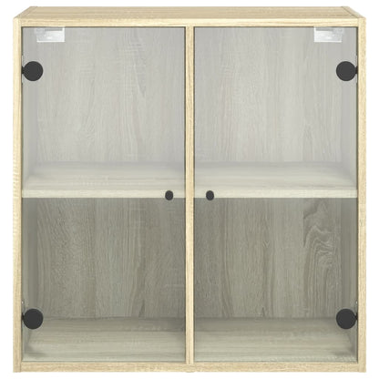 Mobile a Muro con Ante in Vetro Rovere Sonoma 68x37x68,5 cm - homemem39