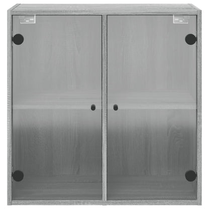 Mobile a Muro con Ante in Vetro Grigio Sonoma 68x37x68,5 cm - homemem39