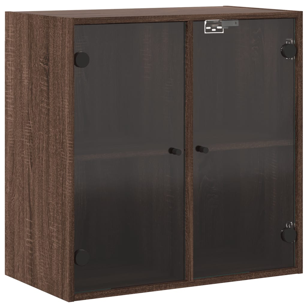 Mobile a Muro con Ante in Vetro Rovere Marrone 68x37x68,5 cm - homemem39