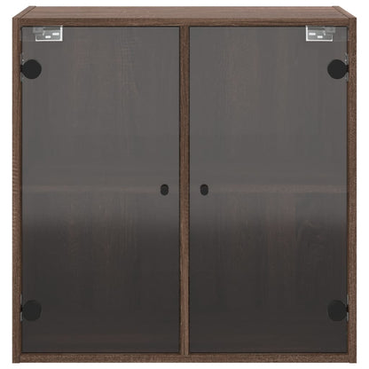 Mobile a Muro con Ante in Vetro Rovere Marrone 68x37x68,5 cm - homemem39