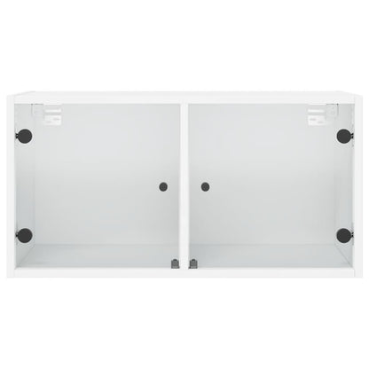 Mobili a Muro con Ante in Vetro 2pz Bianco 68,5x37x35 cm - homemem39