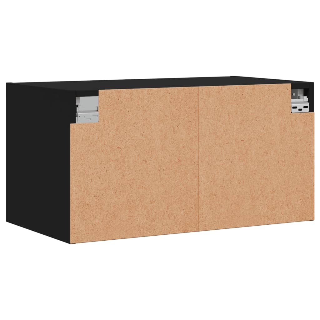 Mobili a Muro con Ante in Vetro 2pz Nero 68,5x37x35 cm - homemem39