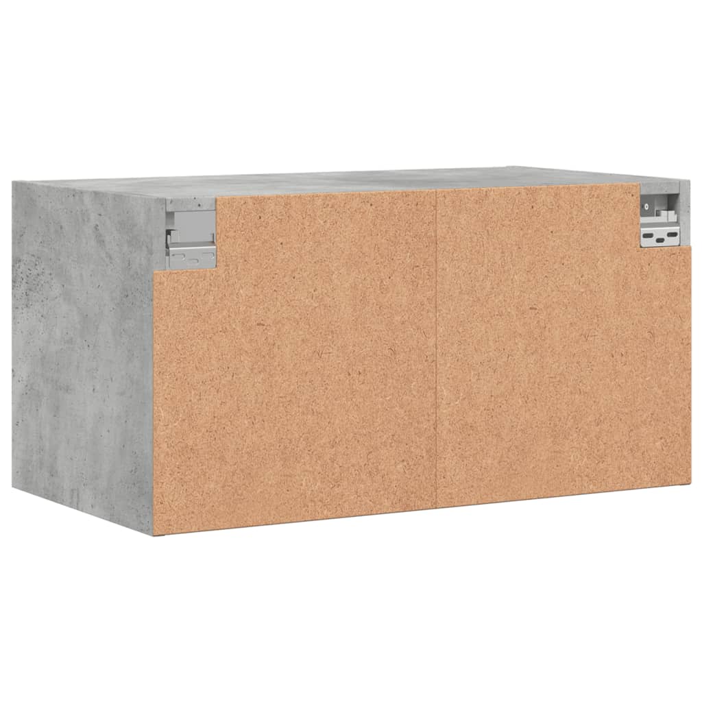 Mobile a Muro con Ante in Vetro Grigio Cemento 68,5x37x35 cm - homemem39