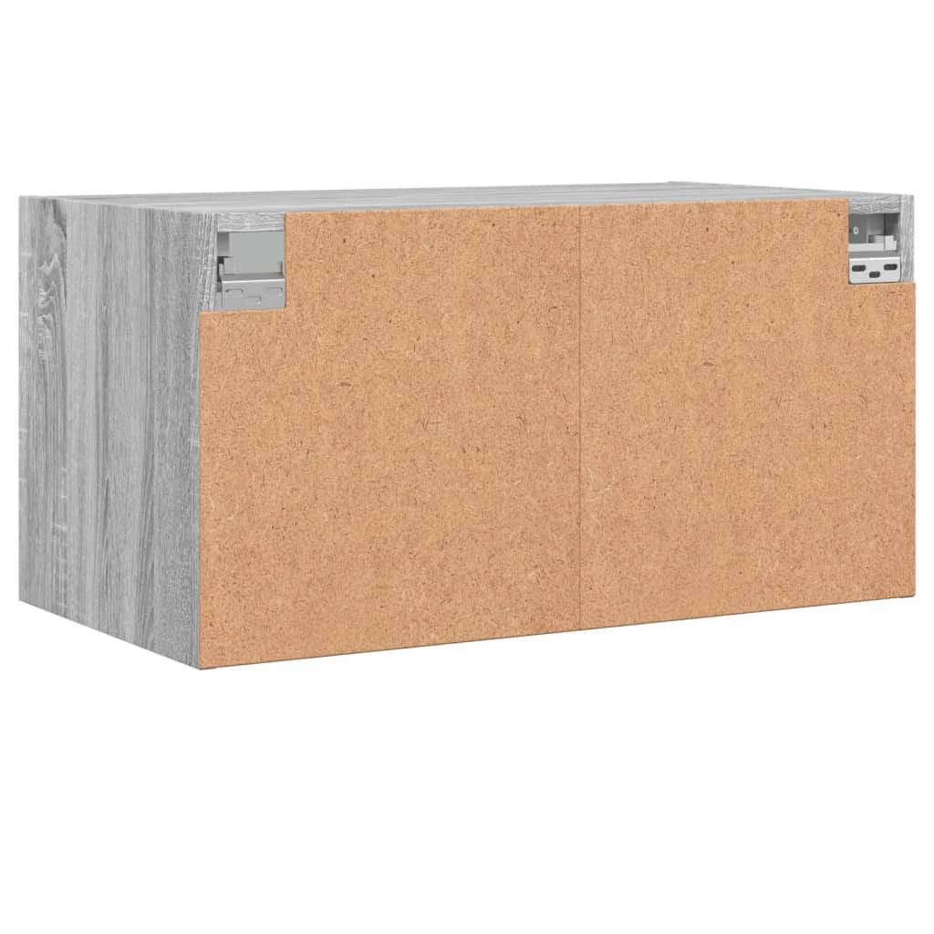 Mobile a Muro con Ante in Vetro Grigio Sonoma 68,5x37x35 cm - homemem39