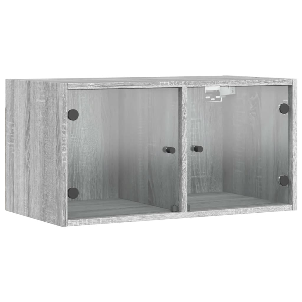 Mobili a Muro con Ante in Vetro 2pz Grigio Sonoma 68,5x37x35 cm - homemem39