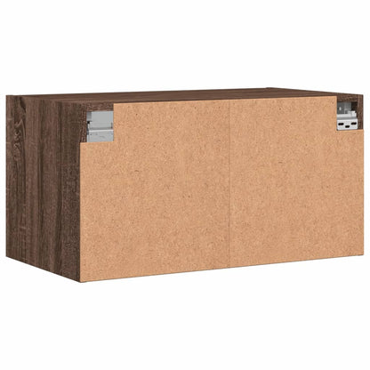 Mobile a Muro con Ante in Vetro Rovere Marrone 68,5x37x35 cm - homemem39