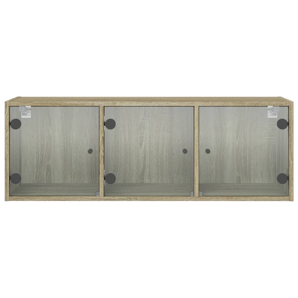 Mobile a Muro con Ante in Vetro Rovere Sonoma 102x37x35 cm - homemem39