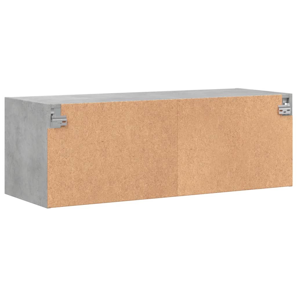 Mobile a Muro con Ante in Vetro Grigio Cemento 102x37x35 cm - homemem39