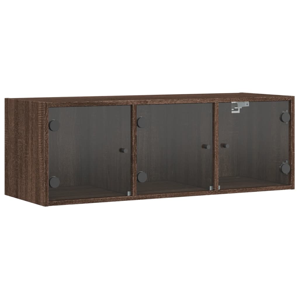 Mobile a Muro con Ante in Vetro Rovere Marrone 102x37x35 cm - homemem39