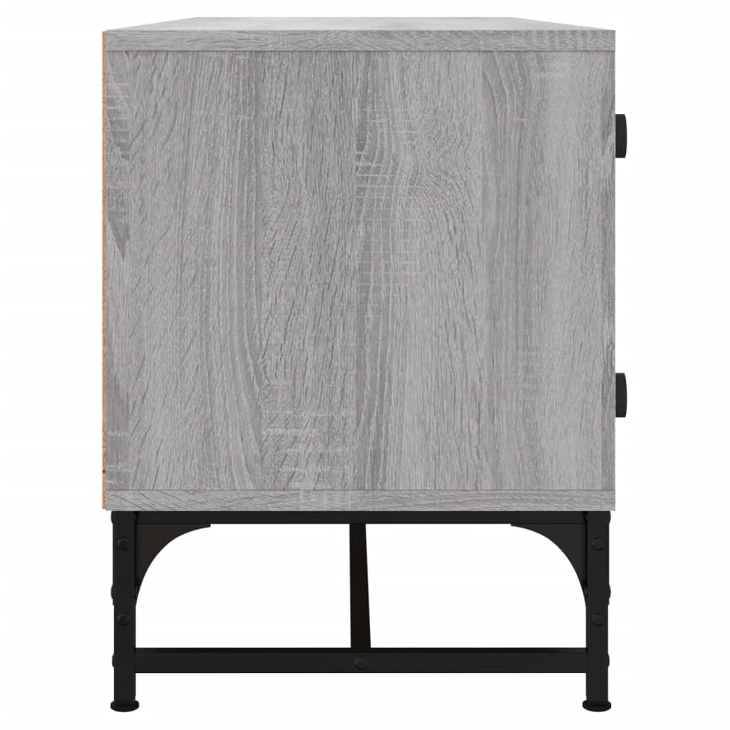 Mobile Porta TV con Ante in Vetro Grigio Sonoma 102x37x50 cm - homemem39