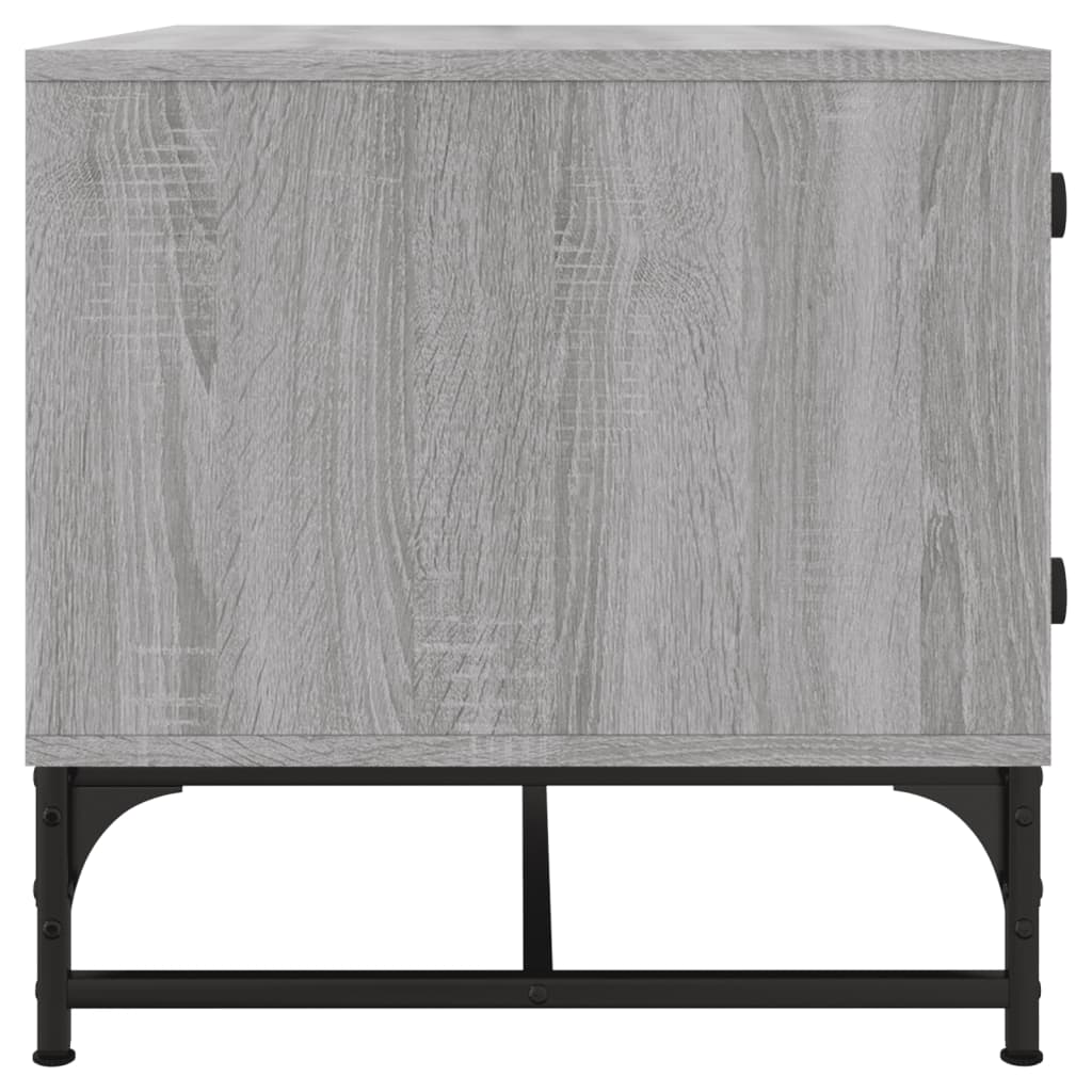 Tavolino Salotto con Ante in Vetro Grigio Sonoma 68,5x50x50 cm - homemem39