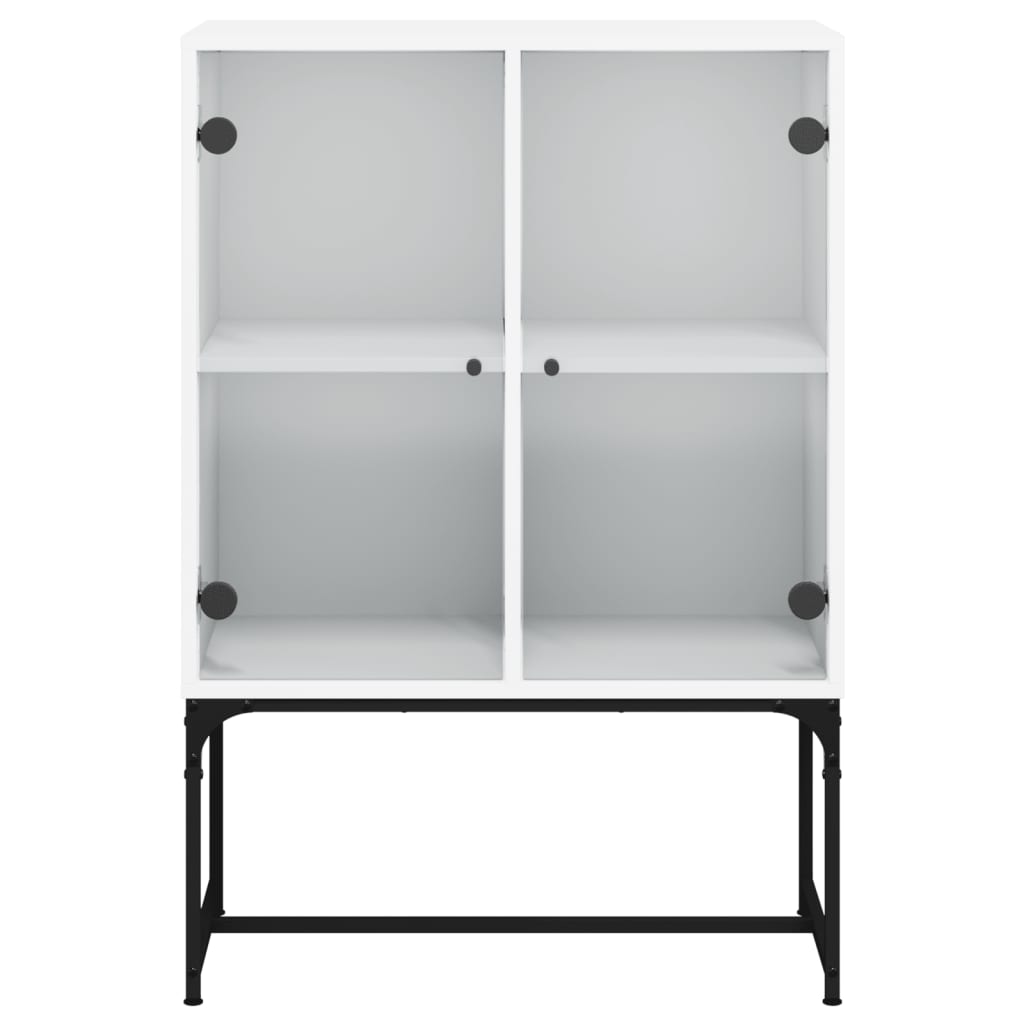 Mobile con Ante in Vetro Bianco 69x37x100 cm - homemem39