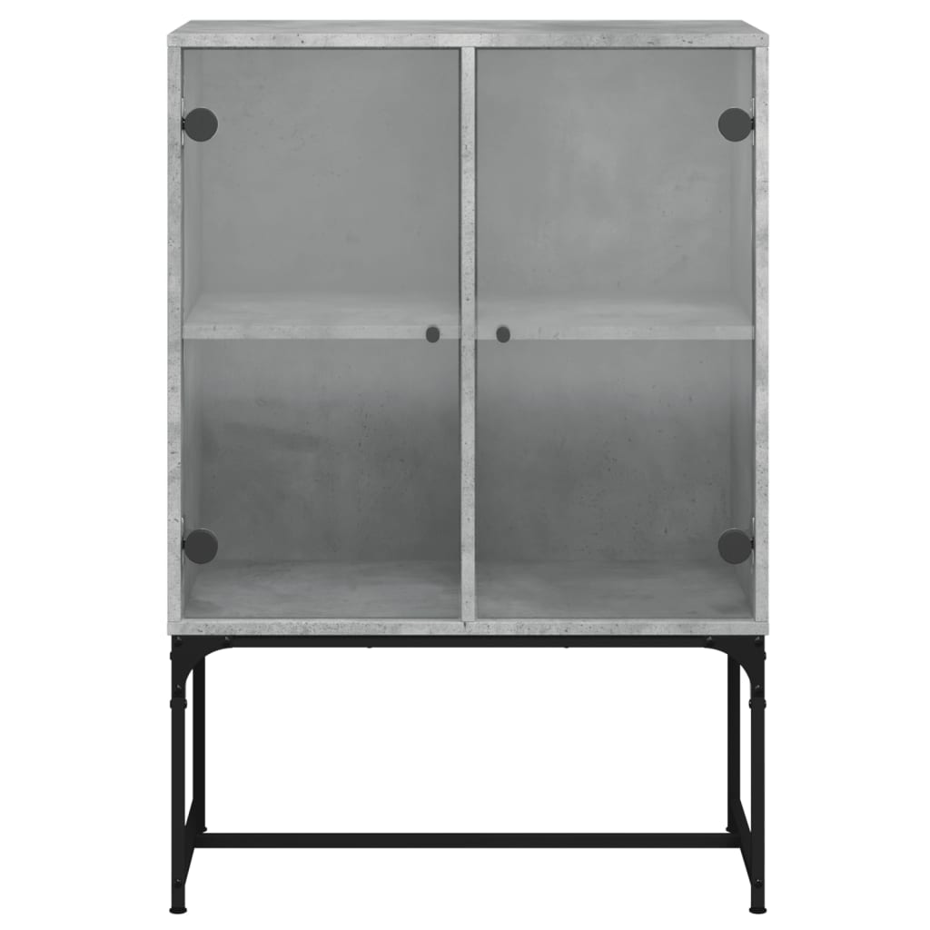 Mobile con Ante in Vetro Grigio Cemento 69x37x100 cm - homemem39