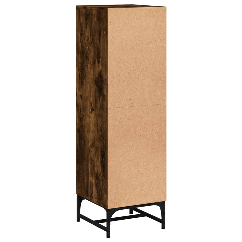 Credenza con Ante in Vetro Rovere Fumo 35x37x120 cm - homemem39