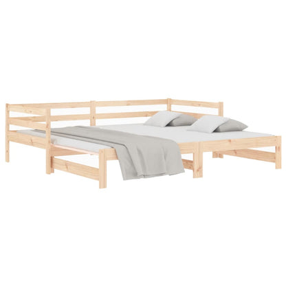 Divano Letto con Letto Estraibile 90x190 cm Legno Massello Pino - homemem39