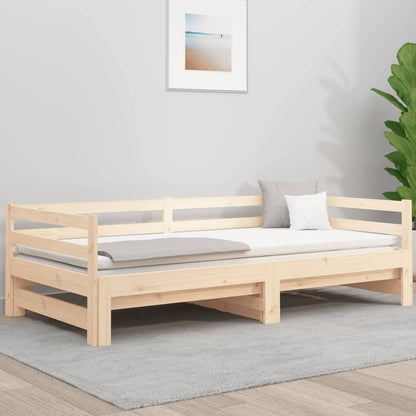 Divano Letto con Letto Estraibile 90x190 cm Legno Massello Pino - homemem39