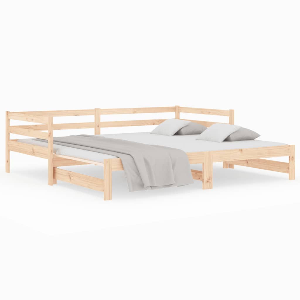 Divano Letto con Letto Estraibile 80x200cm Legno Massello Pino - homemem39