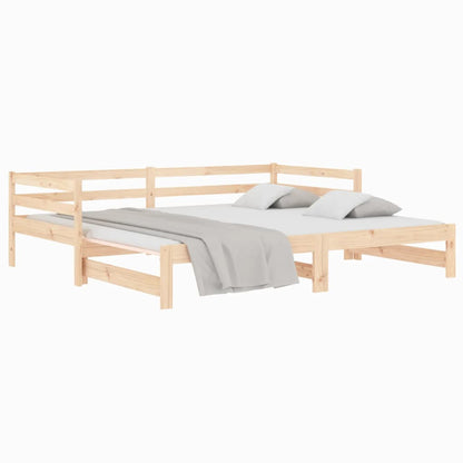 Divano Letto con Letto Estraibile 80x200cm Legno Massello Pino - homemem39