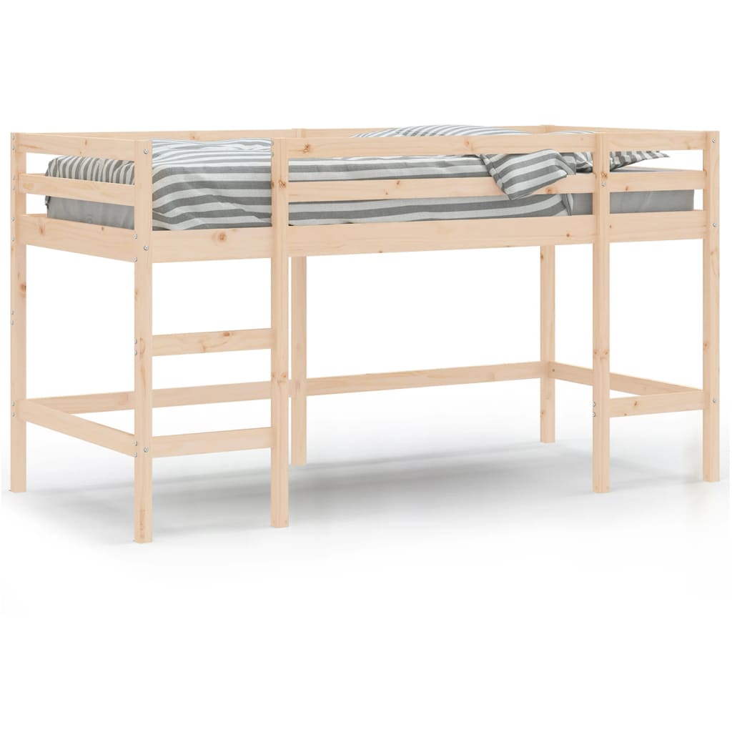 Letto Soppalco con Scala Bambini 90x200 cm Legno Massello Pino - homemem39